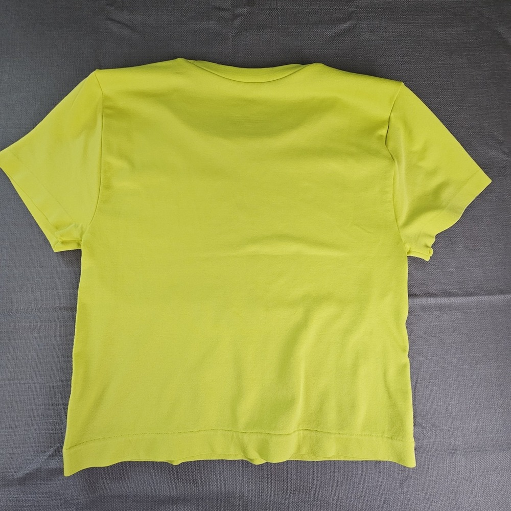 Just Polly Neon Yellow Green Crop Top‎ Women's Large - Picture 6 of 6